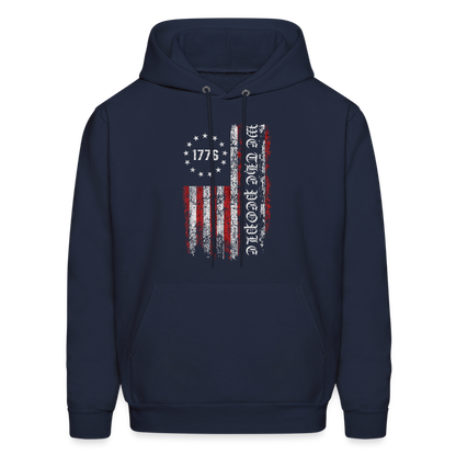 We The People  with American Flag Hoodie (1776) - navy