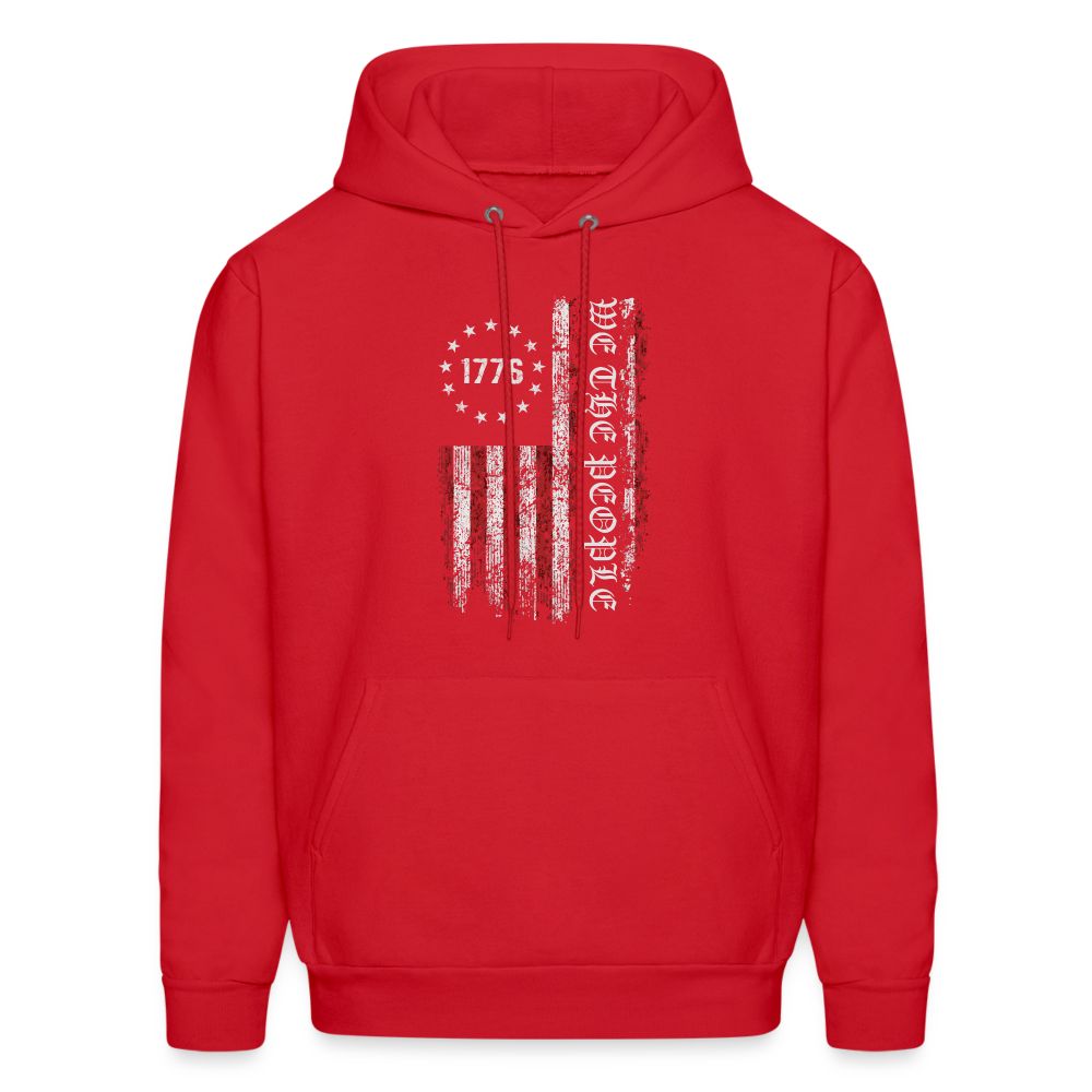 We The People  with American Flag Hoodie (1776) - red