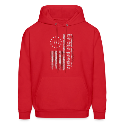 We The People  with American Flag Hoodie (1776) - red