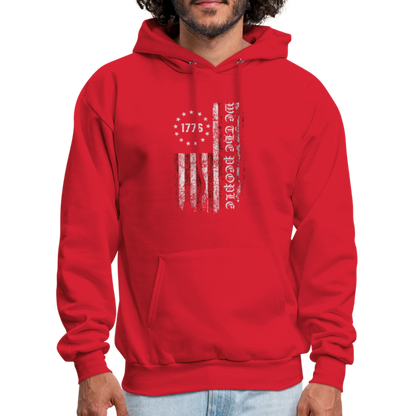 We The People  with American Flag Hoodie (1776) - red