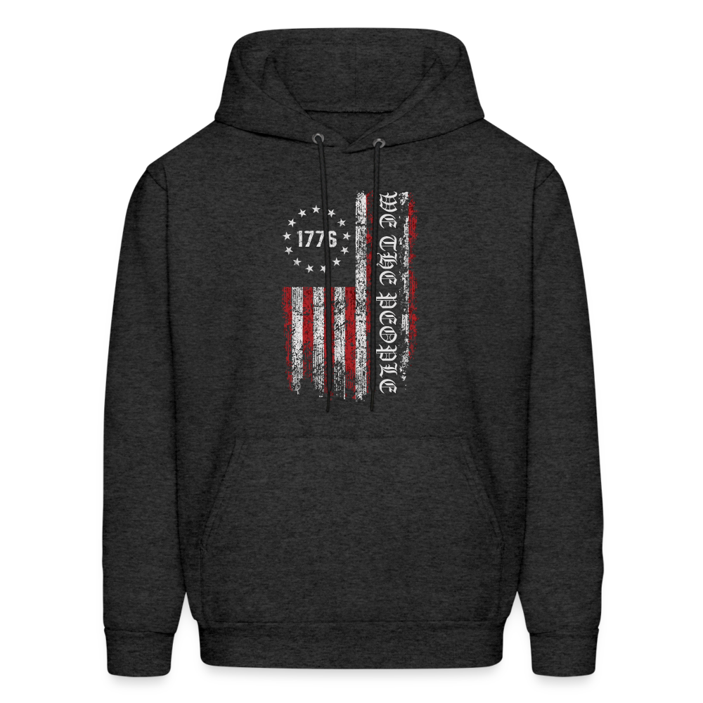 We The People  with American Flag Hoodie (1776) - charcoal grey