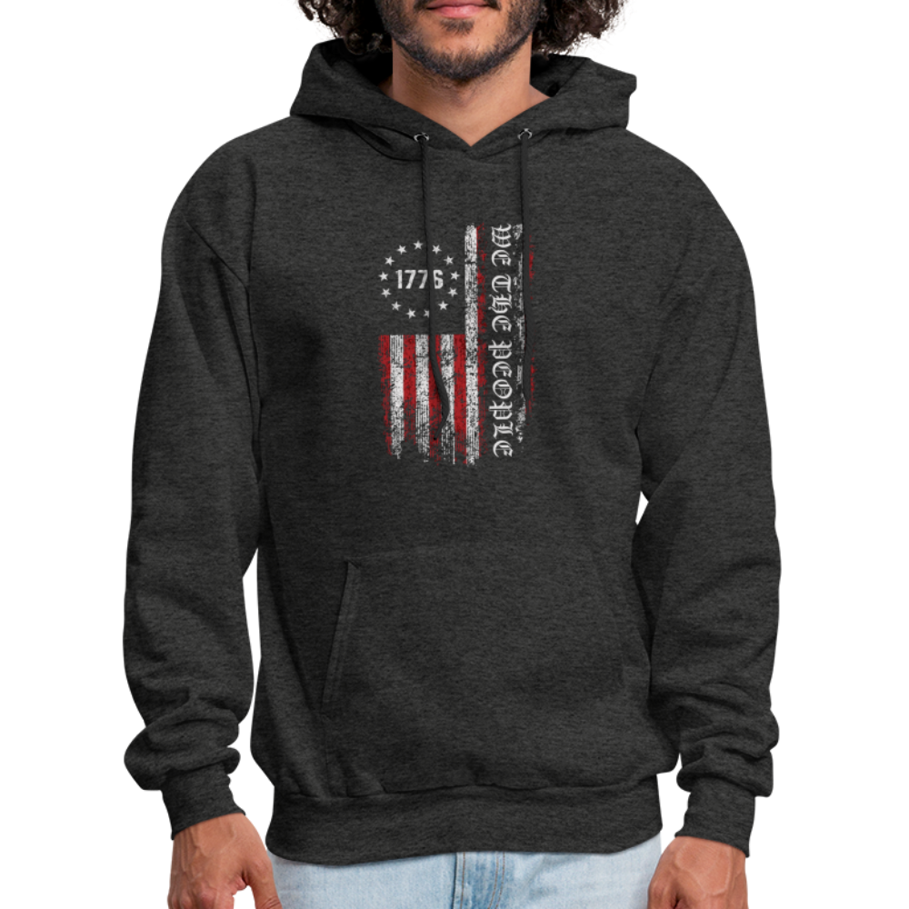 We The People  with American Flag Hoodie (1776) - charcoal grey