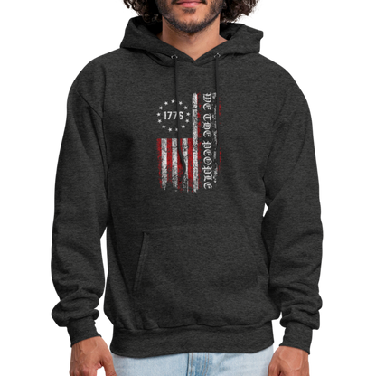 We The People  with American Flag Hoodie (1776) - charcoal grey