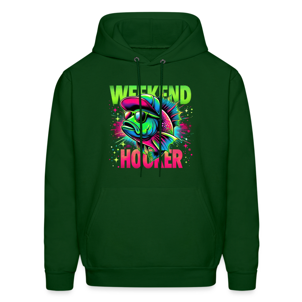 Fishing Weekend Hooker Hoodie - forest green