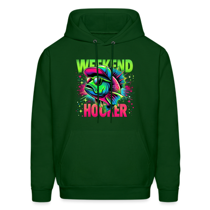 Fishing Weekend Hooker Hoodie - forest green