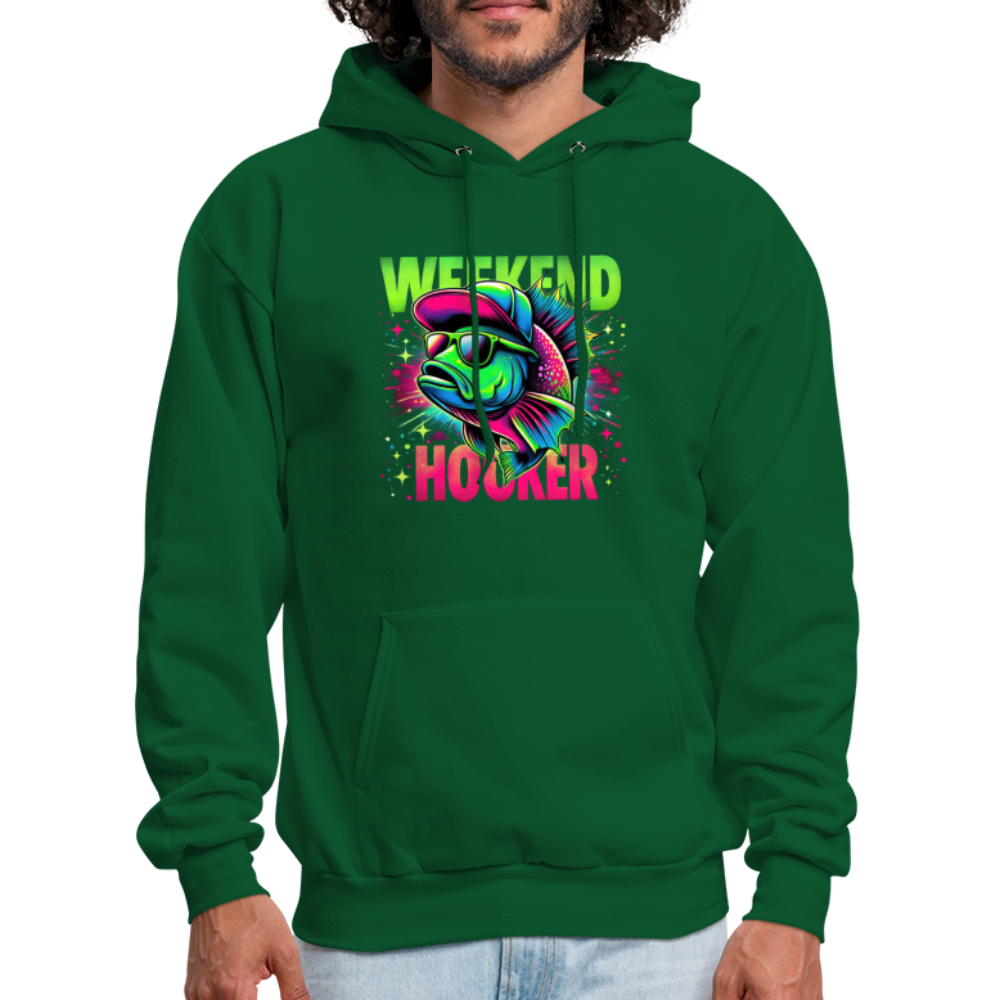 Fishing Weekend Hooker Hoodie - forest green