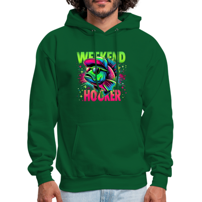 Fishing Weekend Hooker Hoodie - forest green