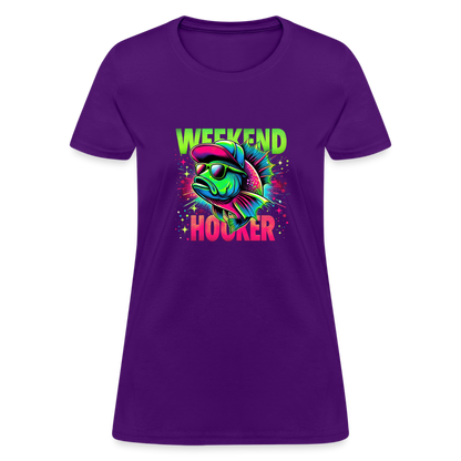 Fishing Weekend Hooker Women's T-Shirt - purple