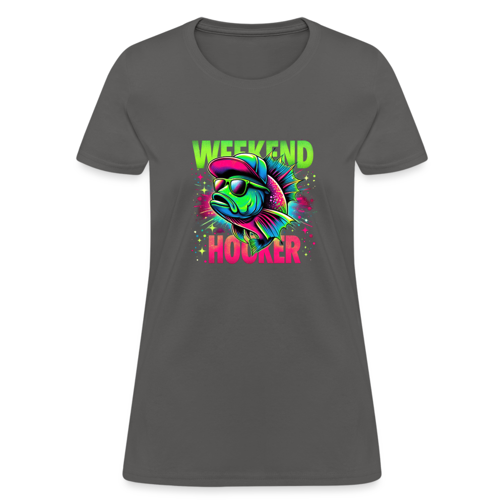 Fishing Weekend Hooker Women's T-Shirt - charcoal