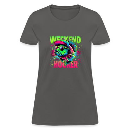 Fishing Weekend Hooker Women's T-Shirt - charcoal