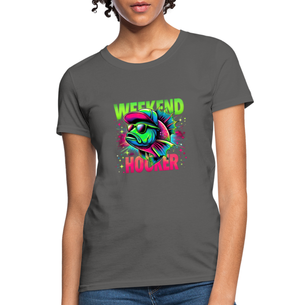 Fishing Weekend Hooker Women's T-Shirt - charcoal