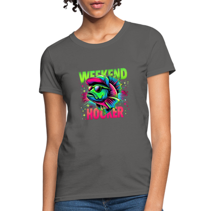 Fishing Weekend Hooker Women's T-Shirt - charcoal