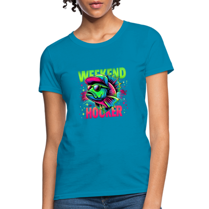 Fishing Weekend Hooker Women's T-Shirt - turquoise