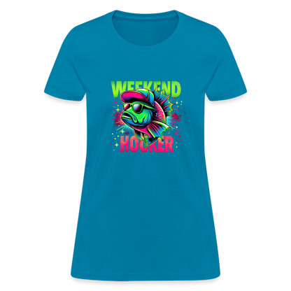 Fishing Weekend Hooker Women's T-Shirt - turquoise