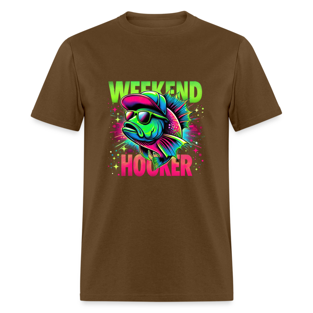 Fishing Weekend Hooker T-Shirt - brown