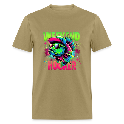 Fishing Weekend Hooker T-Shirt - khaki