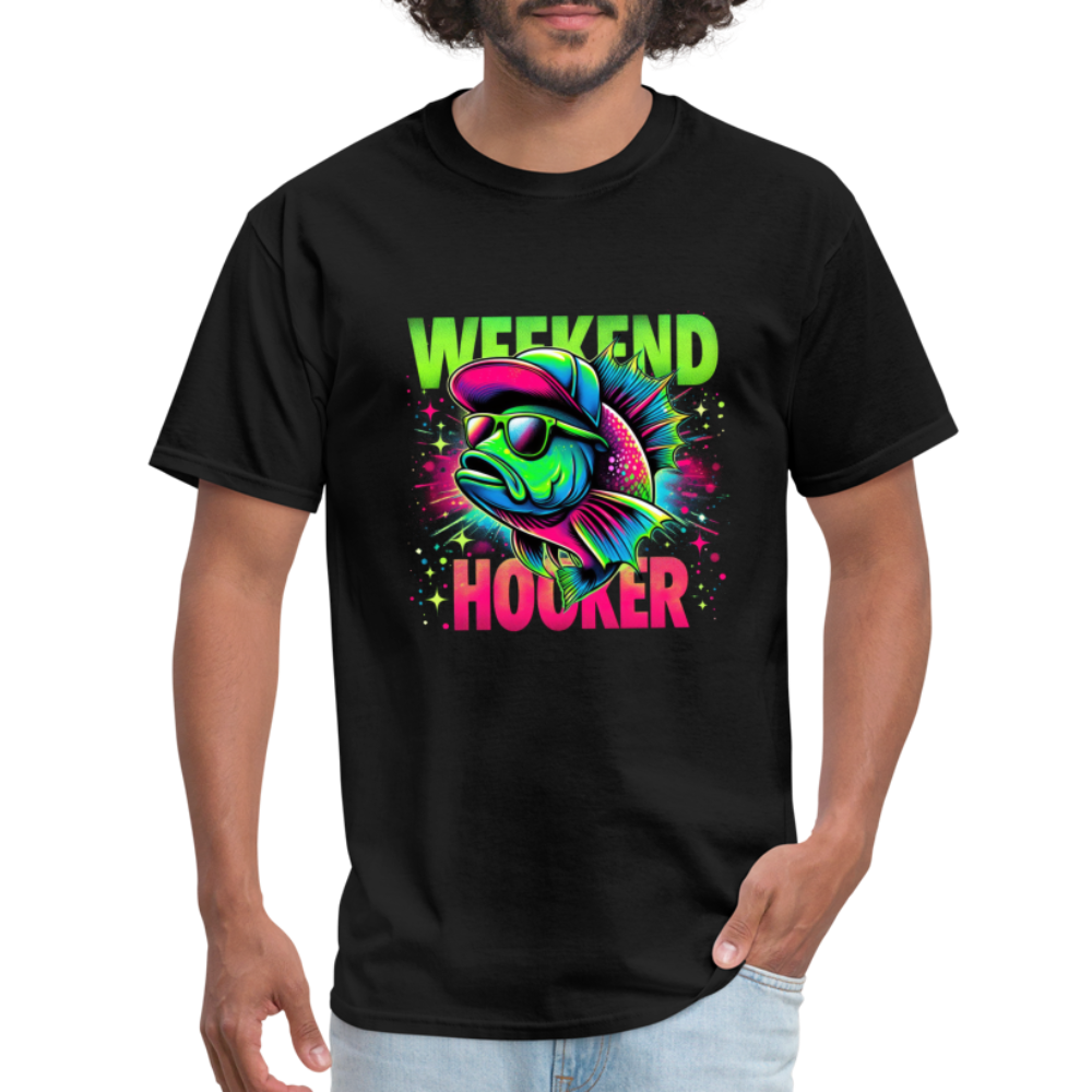 Fishing Weekend Hooker T-Shirt - black