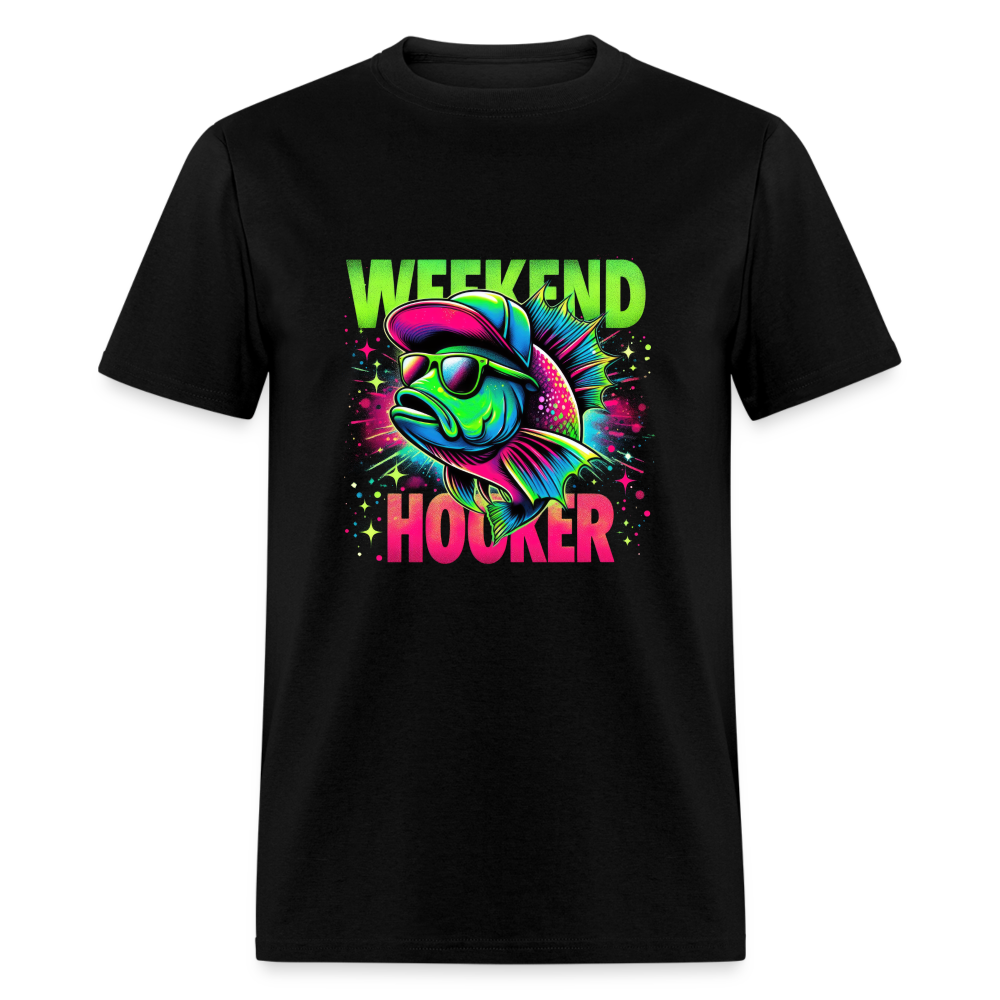 Fishing Weekend Hooker T-Shirt - black