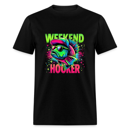 Fishing Weekend Hooker T-Shirt - black