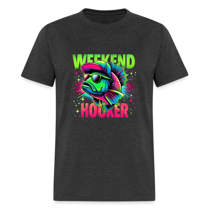 Fishing Weekend Hooker T-Shirt - heather black