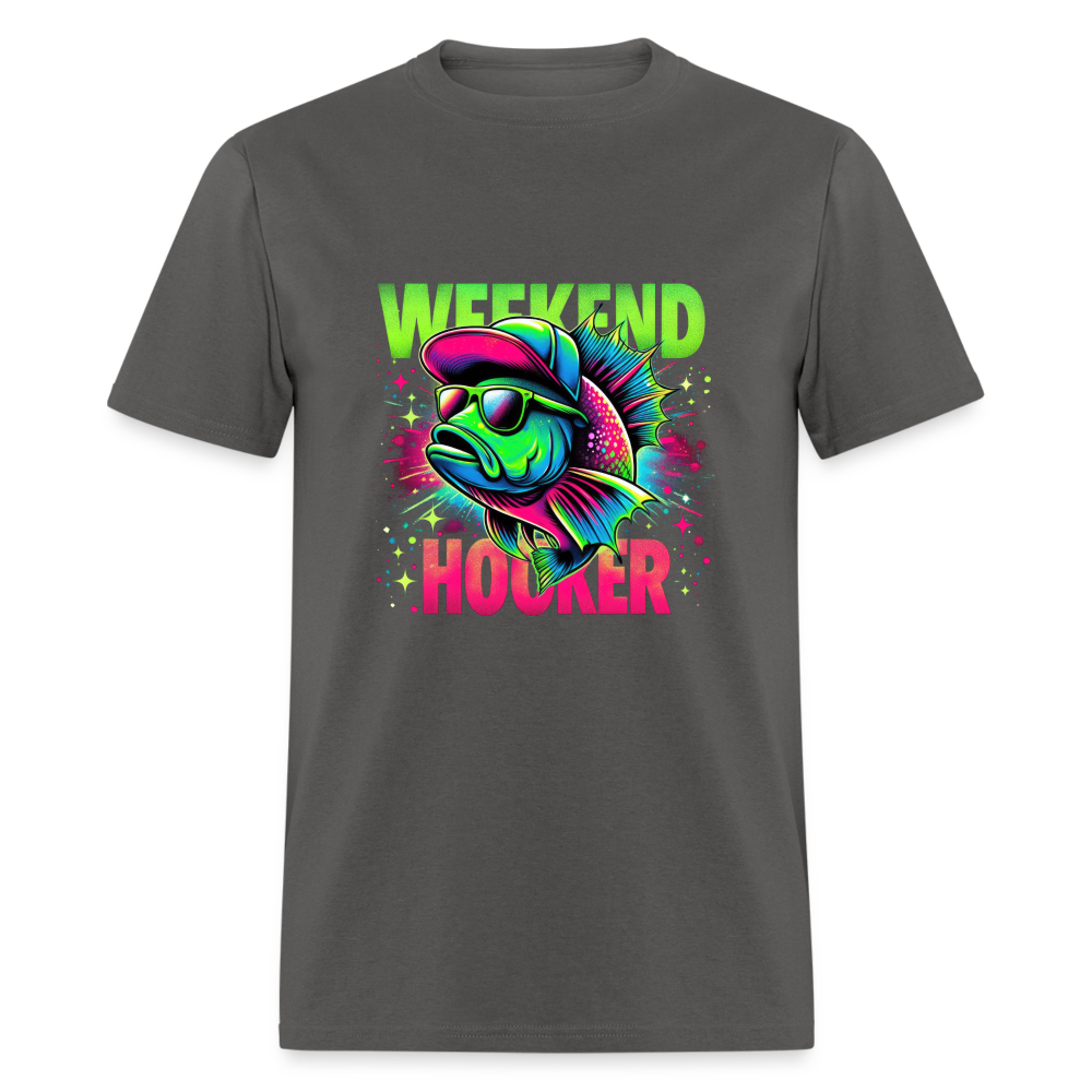 Fishing Weekend Hooker T-Shirt - charcoal