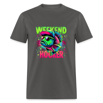 Fishing Weekend Hooker T-Shirt - charcoal