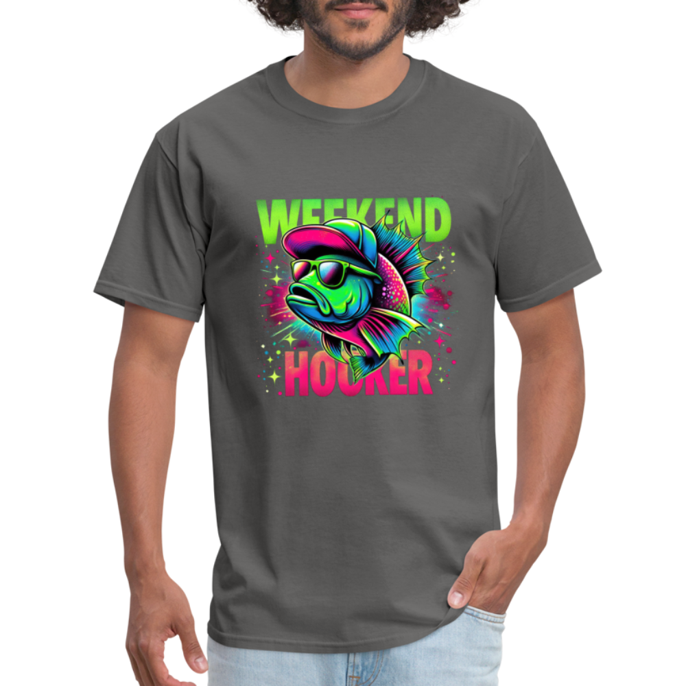 Fishing Weekend Hooker T-Shirt - charcoal