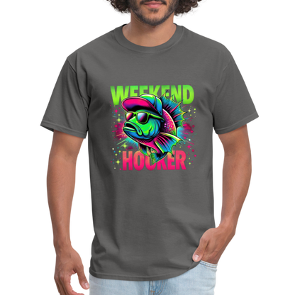 Fishing Weekend Hooker T-Shirt - charcoal