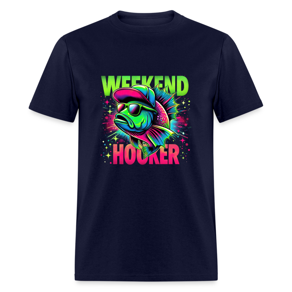 Fishing Weekend Hooker T-Shirt - navy