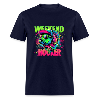 Fishing Weekend Hooker T-Shirt - navy