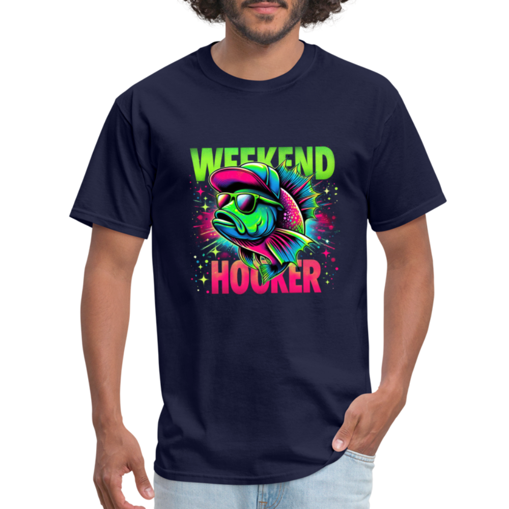 Fishing Weekend Hooker T-Shirt - navy