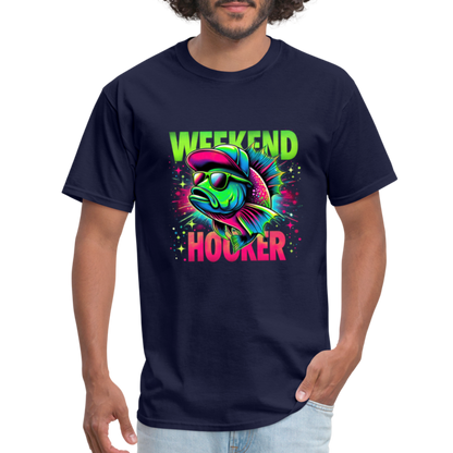 Fishing Weekend Hooker T-Shirt - navy