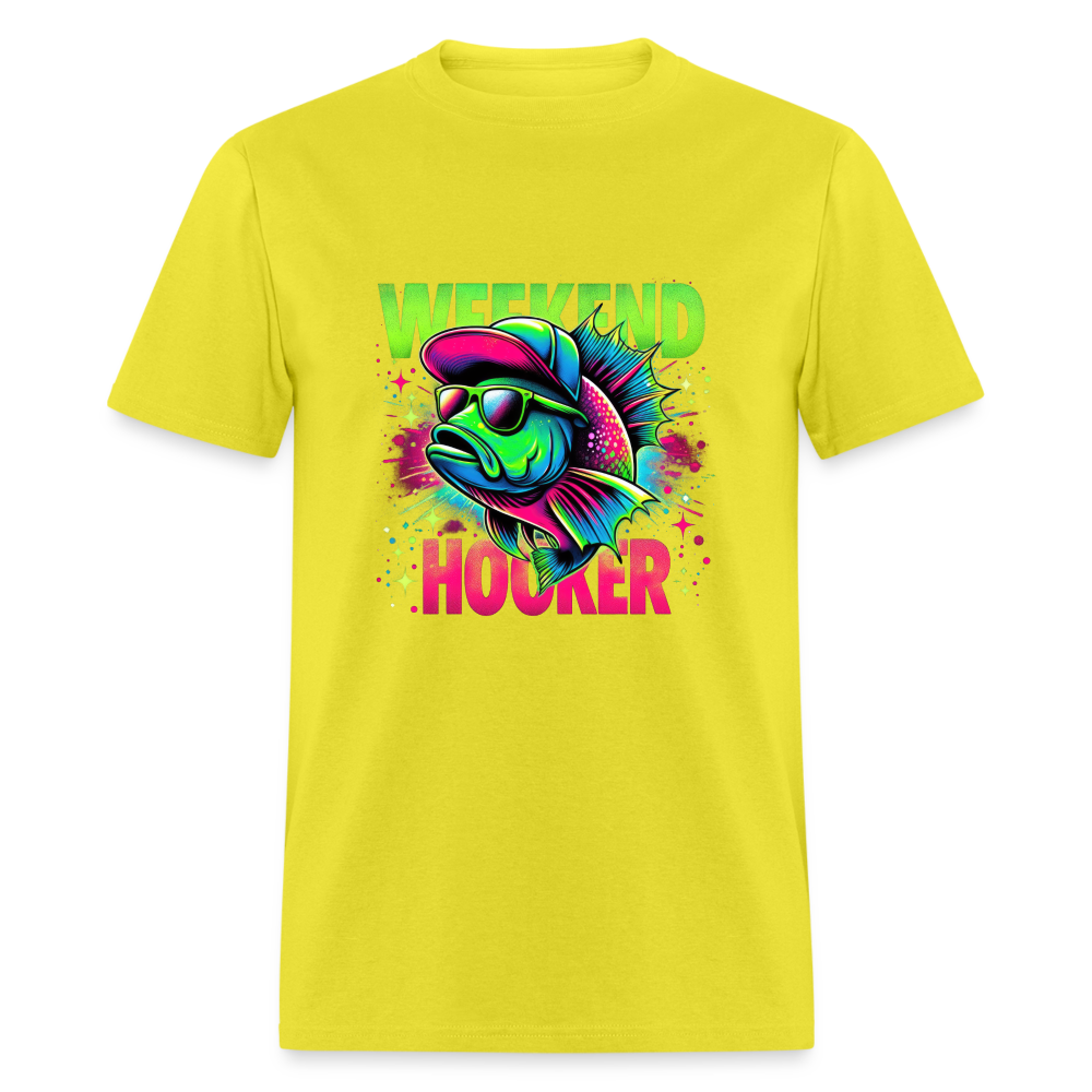 Fishing Weekend Hooker T-Shirt - yellow