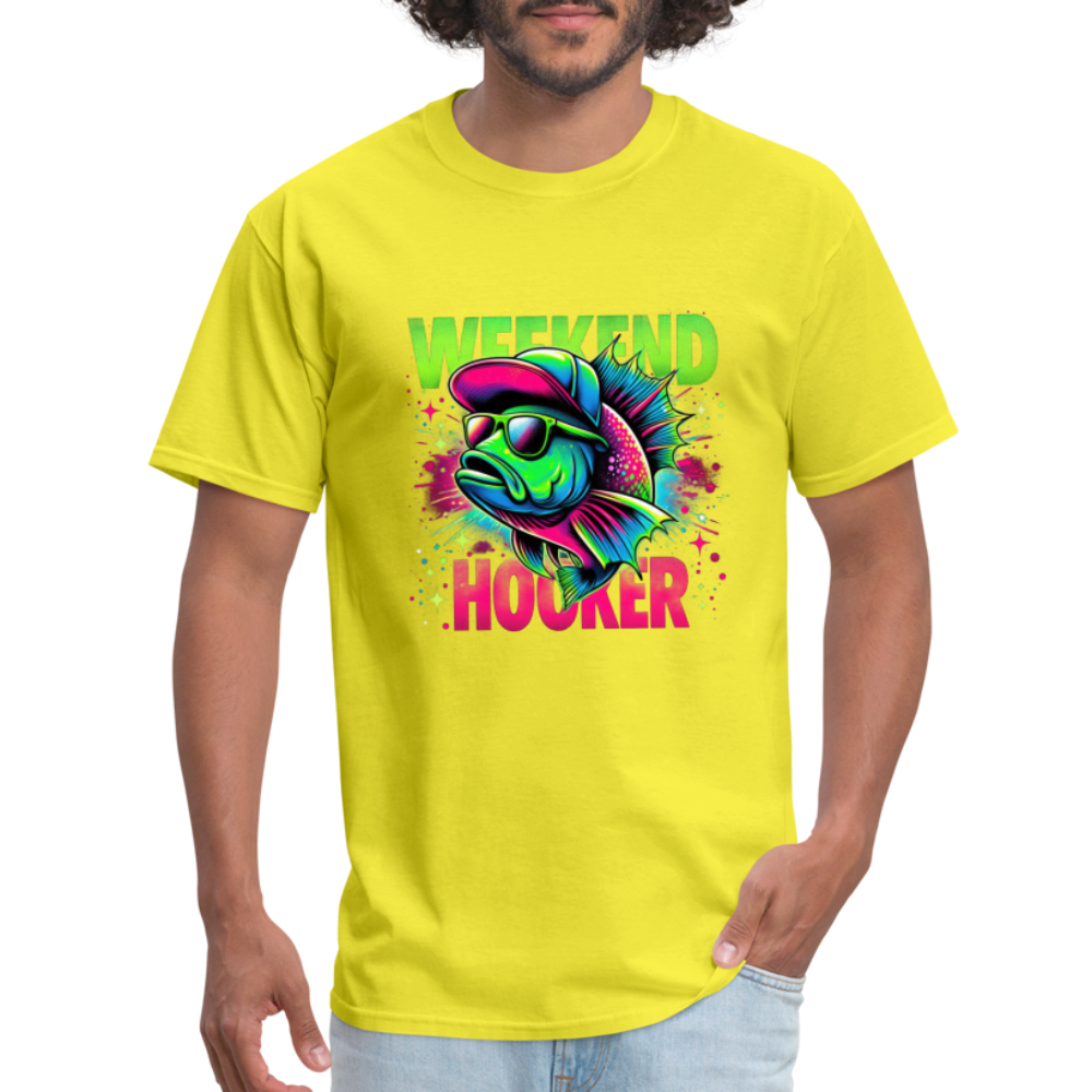 Fishing Weekend Hooker T-Shirt - yellow