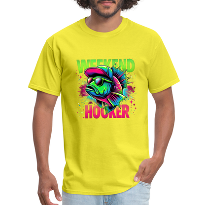 Fishing Weekend Hooker T-Shirt - yellow