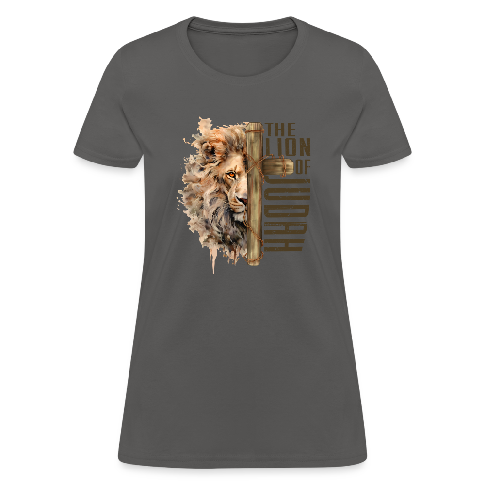 Jesus Lion of Judah Women's T-Shirt - charcoal