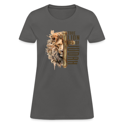 Jesus Lion of Judah Women's T-Shirt - charcoal