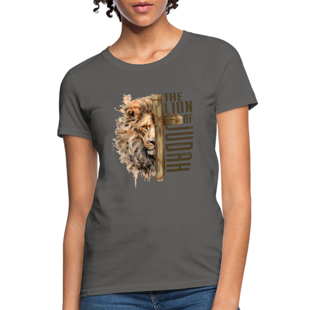 Jesus Lion of Judah Women's T-Shirt - charcoal