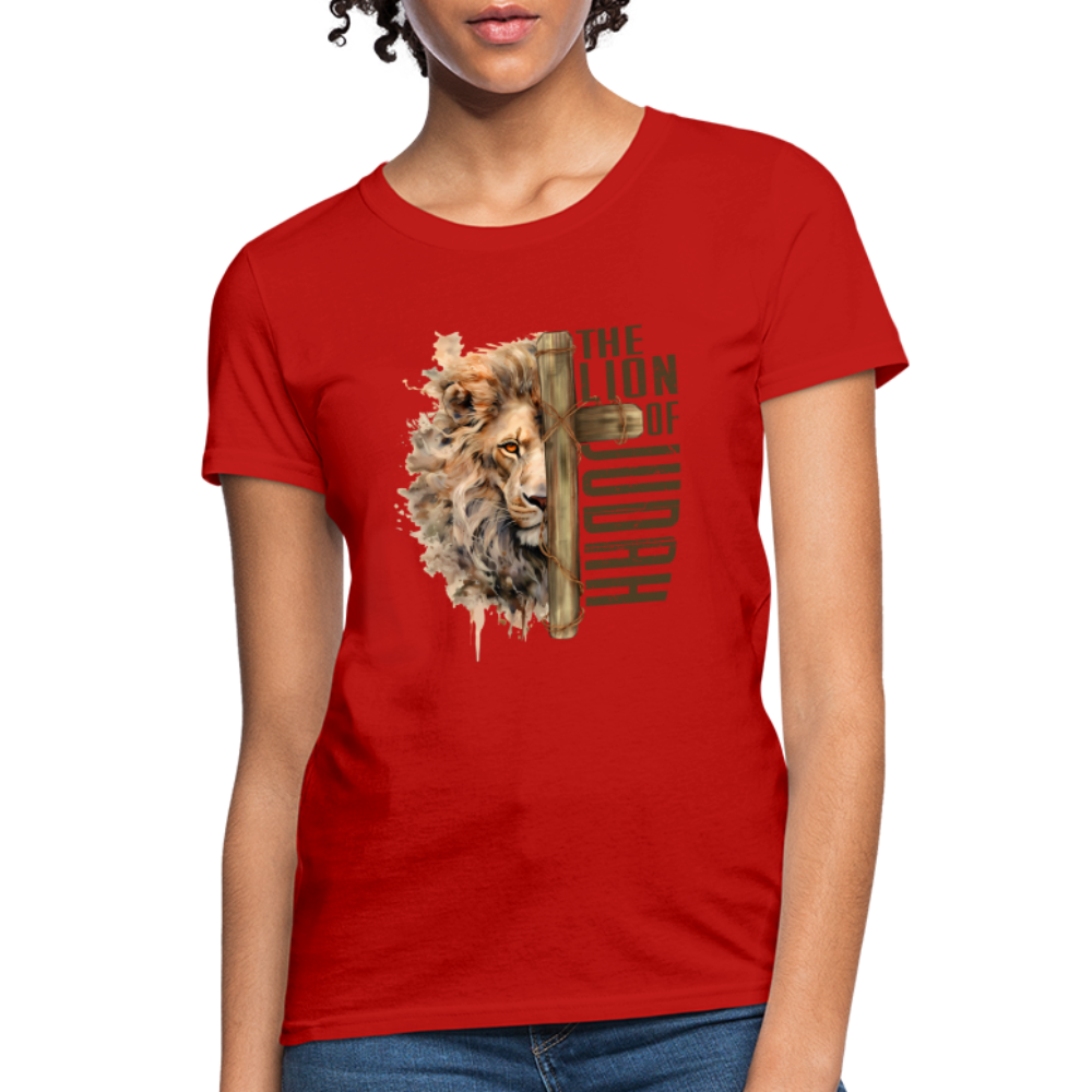 Jesus Lion of Judah Women's T-Shirt - red