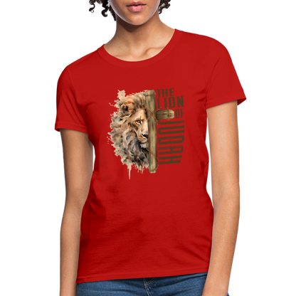 Jesus Lion of Judah Women's T-Shirt - red