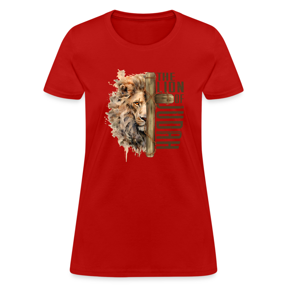 Jesus Lion of Judah Women's T-Shirt - red