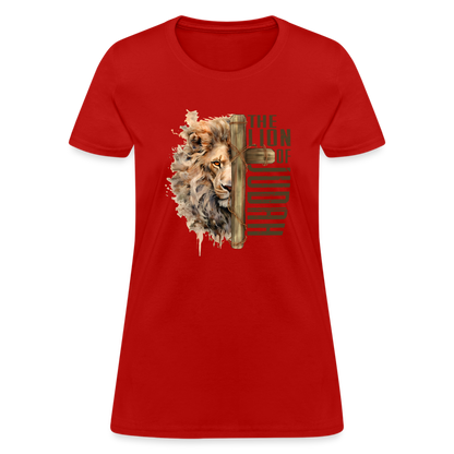 Jesus Lion of Judah Women's T-Shirt - red