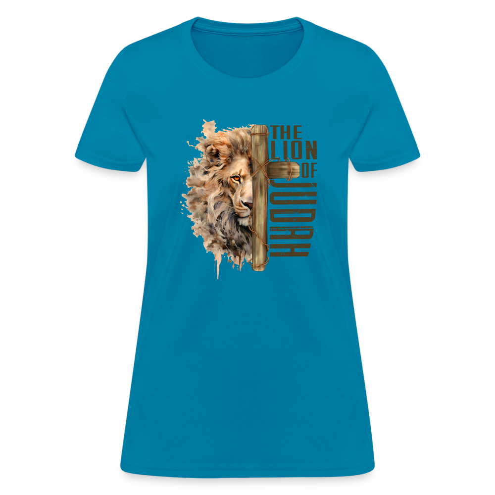 Jesus Lion of Judah Women's T-Shirt - turquoise