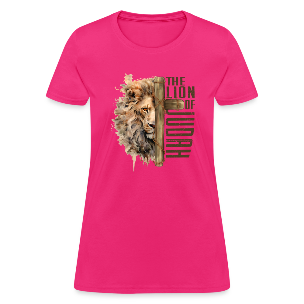 Jesus Lion of Judah Women's T-Shirt - fuchsia