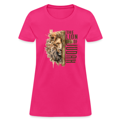 Jesus Lion of Judah Women's T-Shirt - fuchsia