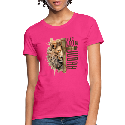 Jesus Lion of Judah Women's T-Shirt - fuchsia