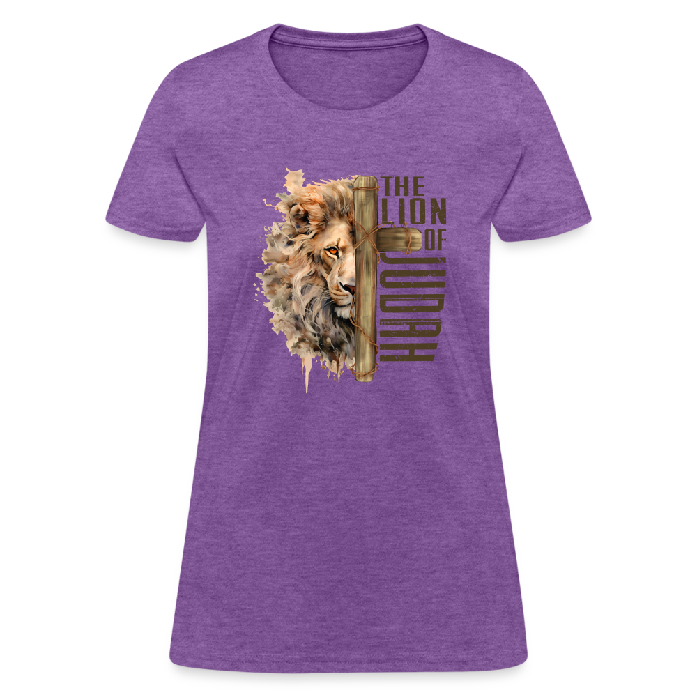 Jesus Lion of Judah Women's T-Shirt - purple heather