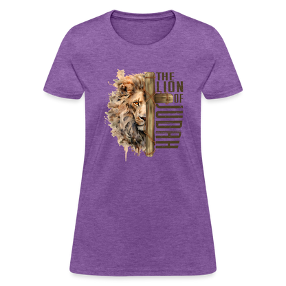 Jesus Lion of Judah Women's T-Shirt - purple heather