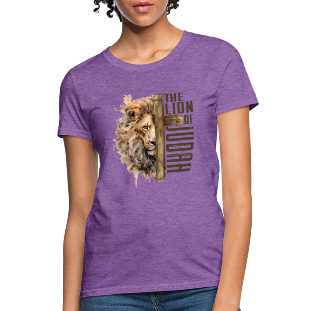 Jesus Lion of Judah Women's T-Shirt - purple heather