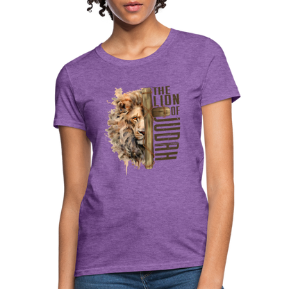 Jesus Lion of Judah Women's T-Shirt - purple heather